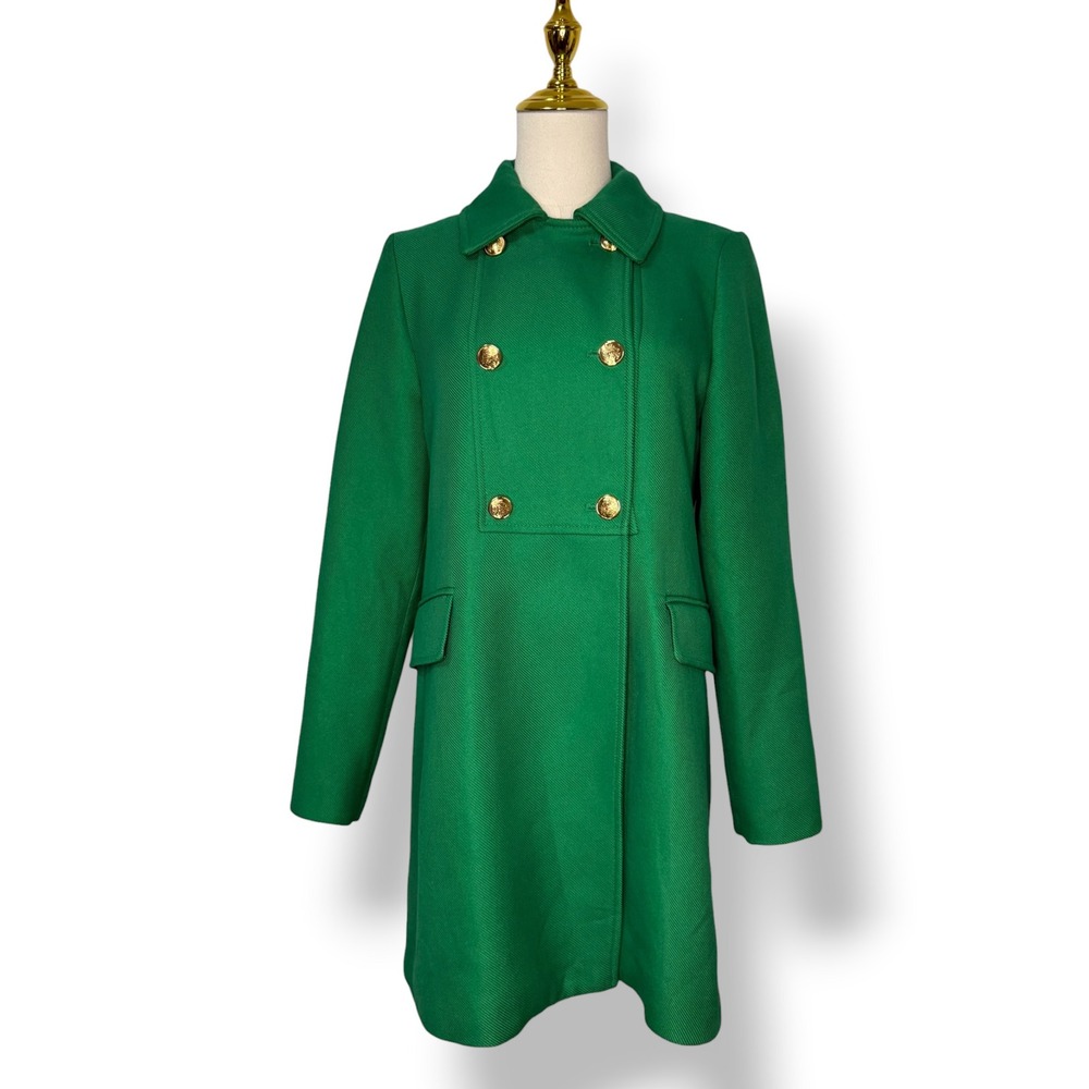 ZARA Women's Small Buttoned Tailored Coat Apple Green Double Breasted - Picture 3 of 10